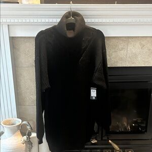 Guess Black Long Sleeve Sweater Dress